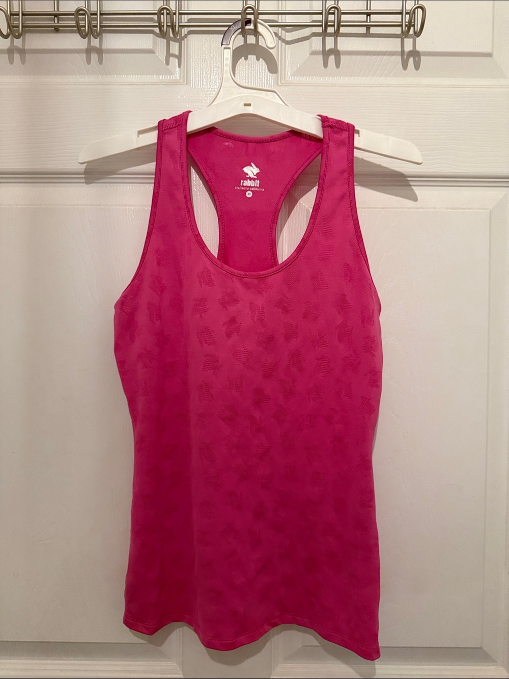 Rabbit Bunny Hop Tank- Women's Fuchsia Racerback Tank